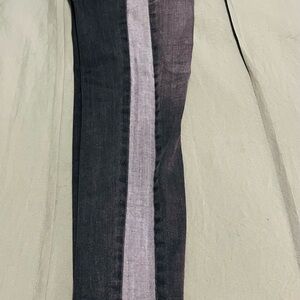 Hudson Barbara Rae Hem Side Stripped Skinny High Rise Jeans